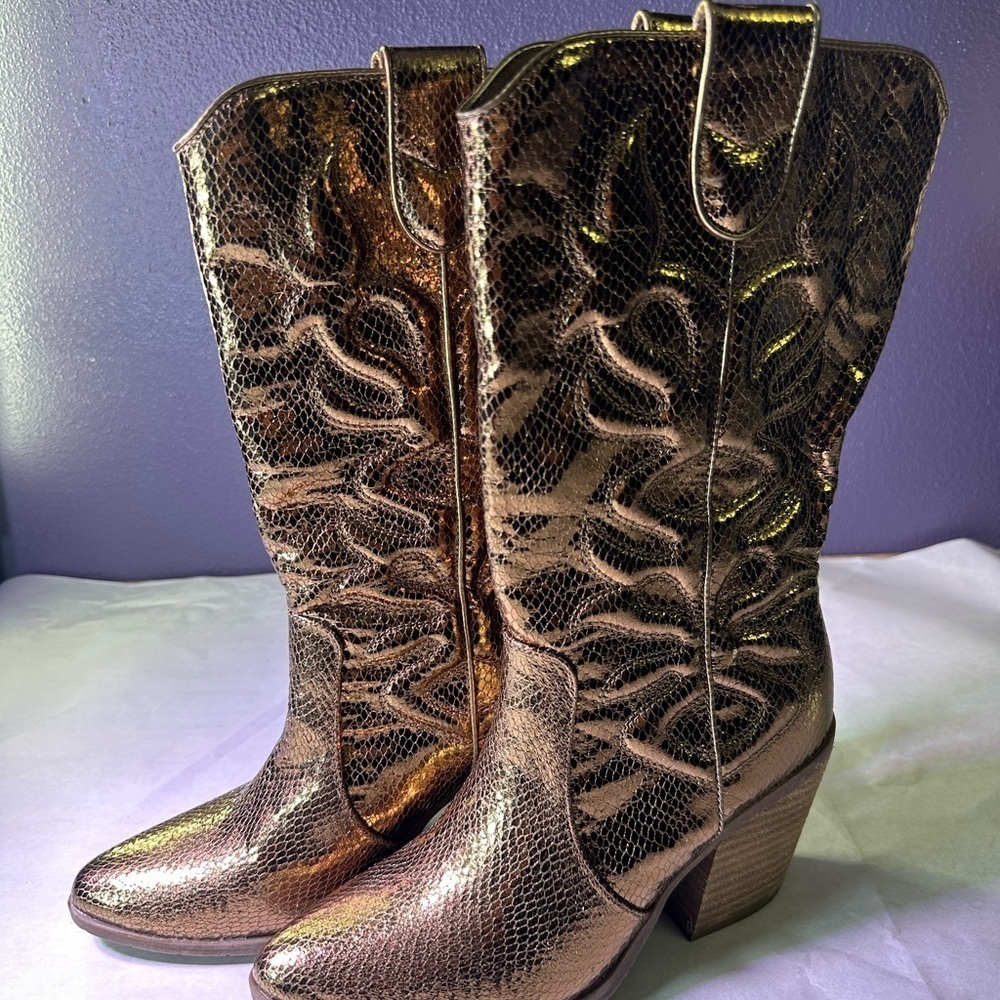 Michael Stars Metallic Heeled Boots